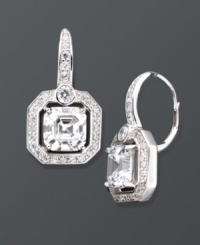 Get ready for all eyes on you. Unique shapes juxtapose in these irresistible cubic zirconia drops (5-3/4 ct. t.w.) from CRISLU. Set in platinum over sterling silver. Approximate drop: 1-1/8 inches. Get ready for all eyes on you. Unique shapes juxtapose in these irresistible cubic zirconia drops (5-3/4 ct. t.w.) from CRISLU. Set in platinum over sterling silver. Approximate drop: 1-1/8 inches.