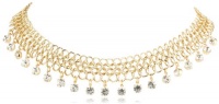 Anne Klein Richmond Gold-Tone Mesh Collar with Crystal Drops Necklace, 19 Anne Klein Richmond Gold-Tone Mesh Collar with Crystal Drops Necklace, 19