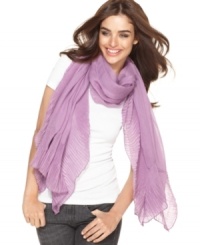 Sheer with ruffled edges, this gentle wrap from Style&co. is a versatile layering piece that will leave you feeling elegant. Sheer with ruffled edges, this gentle wrap from Style&co. is a versatile layering piece that will leave you feeling elegant.