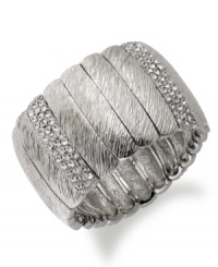 A touch of glass gives this cuff bracelet from Alfani an elegant touch. Crafted from silver-tone mixed metal, the accents adorning it adds luster. Approximate diameter: 2-1/4 inches. A touch of glass gives this cuff bracelet from Alfani an elegant touch. Crafted from silver-tone mixed metal, the accents adorning it adds luster. Approximate diameter: 2-1/4 inches.