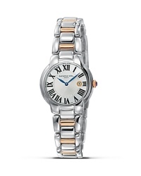 Gold PVD and silver intertwine on Raymond Weil's elegant, classic Jasmine watch. Gold PVD and silver intertwine on Raymond Weil's elegant, classic Jasmine watch.