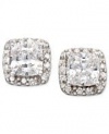 B. Brilliant Sterling Silver Earrings, Cubic Zirconia Pave Button Stud Earrings (1-3/4 ct. t.w.)