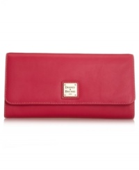 This classic Dooney & Bourke bag will become a staple of your evening clutch collection. Offered in a variety of classic and colorful options, this sleek lambskin clutch is the perfect fit for any occasion. This classic Dooney & Bourke bag will become a staple of your evening clutch collection. Offered in a variety of classic and colorful options, this sleek lambskin clutch is the perfect fit for any occasion.
