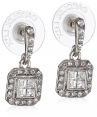 Carolee LUX Crystal Basics Metal Deco Crystal Double Drop Earrings Carolee LUX Crystal Basics Metal Deco Crystal Double Drop Earrings