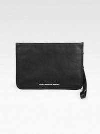Tote your essentials in this sleek zip-top bag crafted from buttery smooth leather.Wristlet strap, 7 dropTop zip closureFully lined9½W X 6¾HImported Tote your essentials in this sleek zip-top bag crafted from buttery smooth leather.Wristlet strap, 7 dropTop zip closureFully lined9½W X 6¾HImported