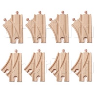 Orbrium Toys Short Curved Switch Tracks for Wooden Train Railway Fits Thomas Brio Chuggington Melissa Doug Imaginarium, Set of 8 Orbrium Toys Short Curved Switch Tracks for Wooden Train Railway Fits Thomas Brio Chuggington Melissa Doug Imaginarium, Set of 8