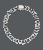 The perfect place to put your favorite charms. Rembrandt bracelet features a doubled link design in sterling silver. Approximate length: 7-1/2 inches.