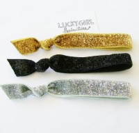 3 Hair Ties, Everyday Glamour Girl by Lucky Girl Hair Ties Brand 3 Hair Ties, Everyday Glamour Girl by Lucky Girl Hair Ties Brand