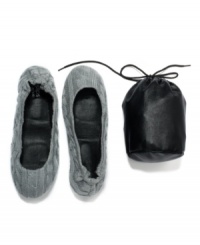 Pretty and portable, these chic flannel flats from Cityslips are perfect for puttering around the house or wherever your travels take you. With a cute companion drawstring bag, they discretely stow in your overnight case. Pretty and portable, these chic flannel flats from Cityslips are perfect for puttering around the house or wherever your travels take you. With a cute companion drawstring bag, they discretely stow in your overnight case.