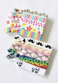 10 Elastic Hair Ties, Hipster Prints By Lucky Girl Hair Ties Brand 10 Elastic Hair Ties, Hipster Prints By Lucky Girl Hair Ties Brand