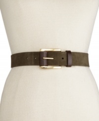 Smooth operator. Dress up your new jeans with this rich suede belt with a touch of leather detail, by Nine West. Smooth operator. Dress up your new jeans with this rich suede belt with a touch of leather detail, by Nine West.