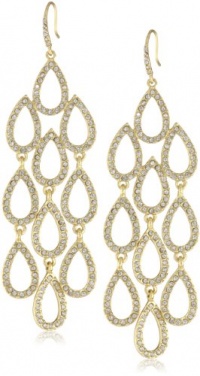 ABS By Allen Schwartz Pave Beach Gold-Tone Pave Chandelier Earrings ABS By Allen Schwartz Pave Beach Gold-Tone Pave Chandelier Earrings