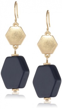 Kenneth Cole New York Modern Status Gold and Navy Geometric Double Drop Earrings Kenneth Cole New York Modern Status Gold and Navy Geometric Double Drop Earrings