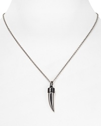 A little bit edgy, a little bit glam. This horn-shaped Rebecca Minkoff pendant is a uniquely designed signature, finished in mixed metallic tones. A little bit edgy, a little bit glam. This horn-shaped Rebecca Minkoff pendant is a uniquely designed signature, finished in mixed metallic tones.