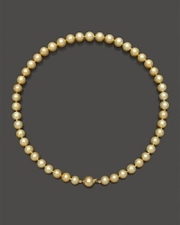 14 Kt. Yellow Gold and Golden South Sea Pearl Necklace, 17