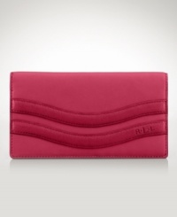 Raised panels lend sporty elegance to this essential folding wallet, crafted from rich, buttery leather for sophisticated luxury. Raised panels lend sporty elegance to this essential folding wallet, crafted from rich, buttery leather for sophisticated luxury.