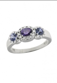 Effy Jewlery 14K White Gold Multi Gemstone & Diamond Ring, .81 TCW Ring size 7