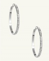 GUESS Rhinestone Hoop Earrings, SILVER