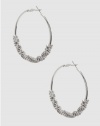 GUESS Crystal Hoop Earrings, SILVER