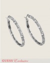 GUESS Disc Hoop Earrings, SILVER