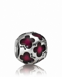 Light shines through translucent enamel butterflies on this sterling silver PANDORA charm. Light shines through translucent enamel butterflies on this sterling silver PANDORA charm.