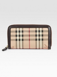 Iconic check design, trimmed and lined in supple leather, with a zip-around closure. Zipper closure Inside middle zipper pocket, 12 credit card slots, two bill slots Leather lining 7½W X 4H X 1D Imported Please note: Position of logo may vary. Iconic check design, trimmed and lined in supple leather, with a zip-around closure. Zipper closure Inside middle zipper pocket, 12 credit card slots, two bill slots Leather lining 7½W X 4H X 1D Imported Please note: Position of logo may vary.