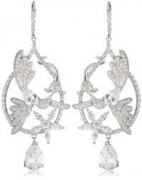 CZ by Kenneth Jay Lane Rhodium-Plated Cubic Zirconia 3 Humming bird Earrings , 12.0 cttw CZ by Kenneth Jay Lane Rhodium-Plated Cubic Zirconia 3 Humming bird Earrings , 12.0 cttw