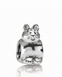 PANDORA's cute kitty charm in sterling silver is an elegant essential for cat lovers. PANDORA's cute kitty charm in sterling silver is an elegant essential for cat lovers.
