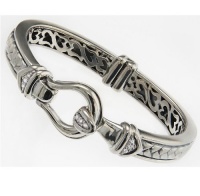 Scott Kay Sterling Silver Basketweave 0.25ct Diamond Cuff Bracelet B1083SMADM Scott Kay Sterling Silver Basketweave 0.25ct Diamond Cuff Bracelet B1083SMADM