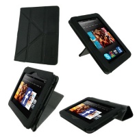 rooCASE Origami Dual-View (Black) Vegan Leather Folio Case Cover for Amazon Kindle Fire HD 7 Inch Tablet - Support Landscape / Portrait / Typing Stand / Auto Sleep and Wake rooCASE Origami Dual-View (Black) Vegan Leather Folio Case Cover for Amazon Kindle Fire HD 7 Inch Tablet - Support Landscape / Portrait / Typing Stand / Auto Sleep and Wake