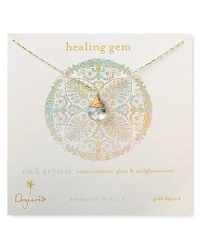 Elegant and effervescent, this delicate Dogeared pendant features a specially faceted stone, hand-wrapped to provide a soft touch of color. Elegant and effervescent, this delicate Dogeared pendant features a specially faceted stone, hand-wrapped to provide a soft touch of color.