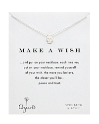Don't forget to make a wish with Dogeared's on-trend Make A Wish reminder skull necklace. Don't forget to make a wish with Dogeared's on-trend Make A Wish reminder skull necklace.