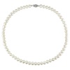 6-6.5mm White FW Potato Pearl 18 Necklace with Silver Fish Eye Clasp