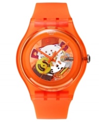 Get some color this season with this sunset-chic Orangish Lacquered watch by Swatch. Get some color this season with this sunset-chic Orangish Lacquered watch by Swatch.