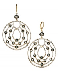Open to something bold? INC International Concepts has created this pair of circular earrings featuring an open pattern with hematite tone and glass accents. Crafted from 12k gold-plated mixed metal, the earrings are an eye opener. Approximate drop: 2-1/4 inches. Open to something bold? INC International Concepts has created this pair of circular earrings featuring an open pattern with hematite tone and glass accents. Crafted from 12k gold-plated mixed metal, the earrings are an eye opener. Approximate drop: 2-1/4 inches.