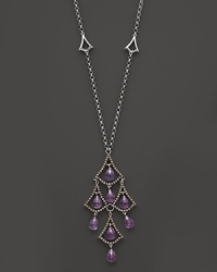 Badgley Mischka Amethyst And Brown Diamond Drop Necklace, 18 Badgley Mischka Amethyst And Brown Diamond Drop Necklace, 18