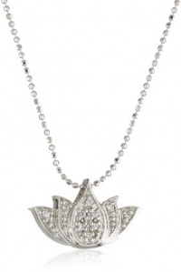 Alex Woo Little Faith White Gold Lotus Pendant Necklace Alex Woo Little Faith White Gold Lotus Pendant Necklace