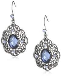 1928 Jewelry Blue Bayou Jet Blue Filigree Drop Earrings 1928 Jewelry Blue Bayou Jet Blue Filigree Drop Earrings