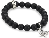 Queen Baby Cross Baby Pave Cubic Zirconia MB with Black Onyx Bead Bracelet Queen Baby Cross Baby Pave Cubic Zirconia MB with Black Onyx Bead Bracelet