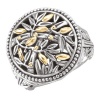 925 Silver Round Branch Design Ring with 18k Gold Accents- Sizes 6-8