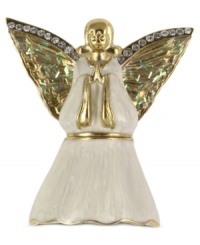 Your holiday keepsakes are under the most special watch with this praying angel box from Jones New York. It's crafted from mixed metal with gold-tone details for that special touch. Approximate length: 1-1/4 inches. Approximate width: 2-1/4 inches. Your holiday keepsakes are under the most special watch with this praying angel box from Jones New York. It's crafted from mixed metal with gold-tone details for that special touch. Approximate length: 1-1/4 inches. Approximate width: 2-1/4 inches.