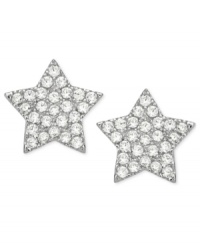 Wish upon a star. CRISLU's children's earrings are embellished with shimmering cubic zirconias (1/8 ct. t.w.) and set in platinum over sterling silver. Approximate diameter: 1/3 inch. Wish upon a star. CRISLU's children's earrings are embellished with shimmering cubic zirconias (1/8 ct. t.w.) and set in platinum over sterling silver. Approximate diameter: 1/3 inch.