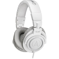 Audio-Technica ATH-M50WH Professional Studio Monitor Headphones with Coiled Cable, White Audio-Technica ATH-M50WH Professional Studio Monitor Headphones with Coiled Cable, White