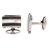 Dolan Bullock Sterling Silver Ebony Wood and Mother-Of-Pearl Cuff Links Dolan Bullock Sterling Silver Ebony Wood and Mother-Of-Pearl Cuff Links