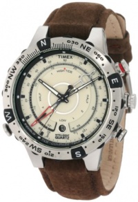 Timex Men's T2N721 Intelligent Quartz Adventure Series Tide Temp Compass Stainless Steel Case Brown Strap Watch