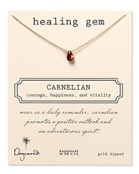 Rejuvenate your spirit and your jewel box with Dogeared's carnelian necklace, evoking courage and positivity. Wear the crimson gem for a daily dose of harmony at your neckline. Rejuvenate your spirit and your jewel box with Dogeared's carnelian necklace, evoking courage and positivity. Wear the crimson gem for a daily dose of harmony at your neckline.