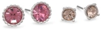Nine West Sweet Celebration Silver-Tone Pink Stud Earrings Set Nine West Sweet Celebration Silver-Tone Pink Stud Earrings Set