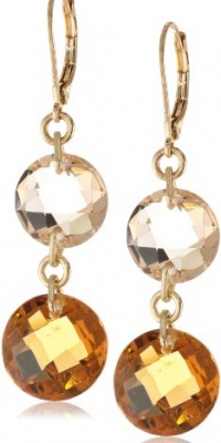 Anne Klein Loretto Gold-Tone Brown Round Double Drop Earrings Anne Klein Loretto Gold-Tone Brown Round Double Drop Earrings