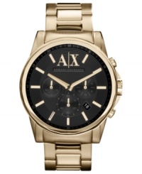 A regal timepiece that shines with golden hues, by AX Armani Exchange. A regal timepiece that shines with golden hues, by AX Armani Exchange.