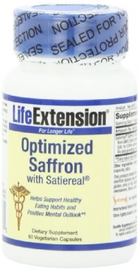 Life Extension Optimized Saffron with Satiereal Veg Cap, 60-Count Life Extension Optimized Saffron with Satiereal Veg Cap, 60-Count
